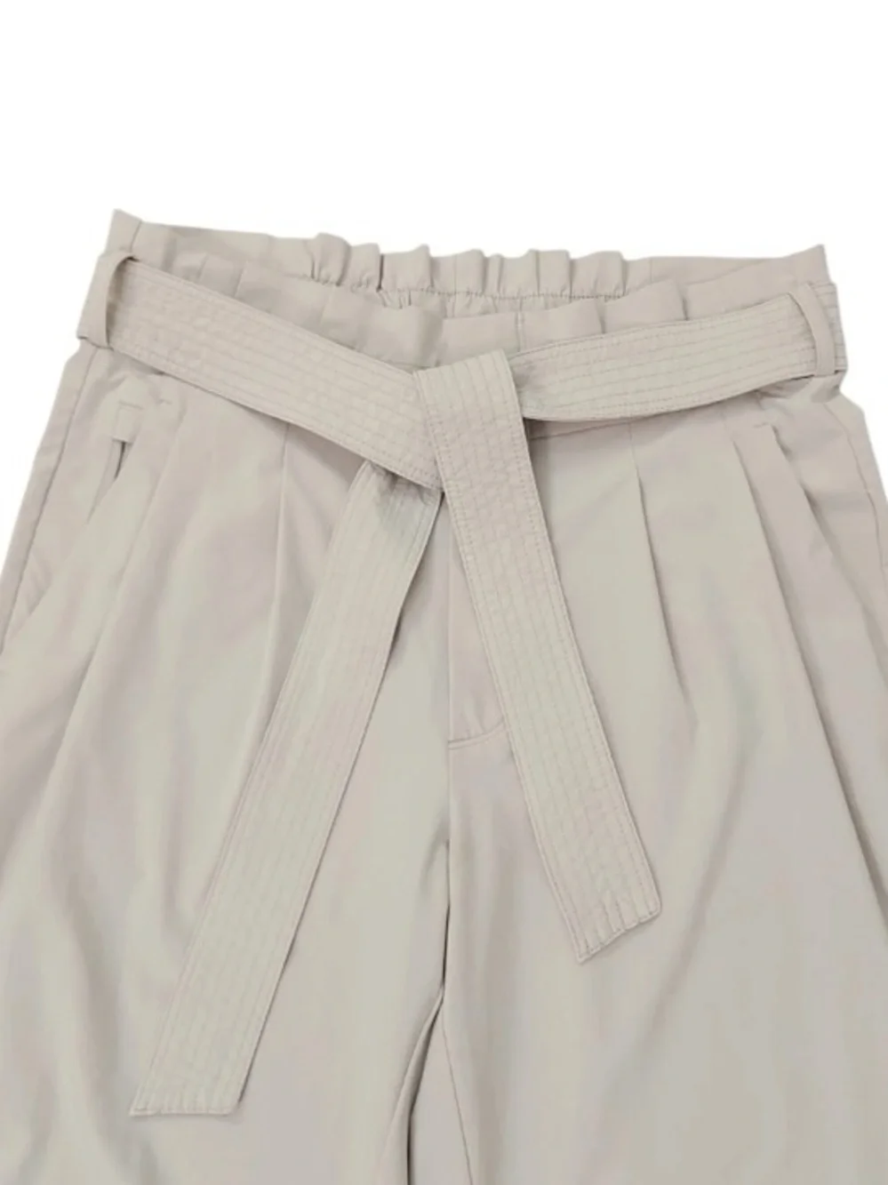 Athleta Skyline Pant II Beige High-Rise Tapered Paperbag Waist Trouser Size 8